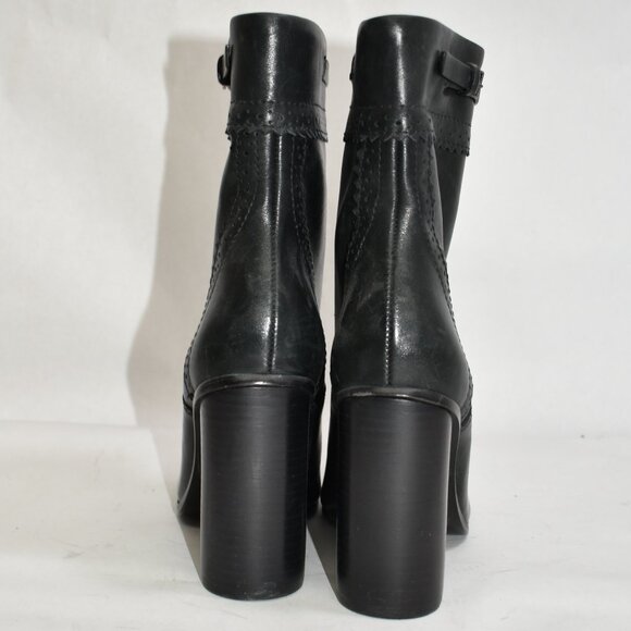 $600 Tory Burch Huxley Tassel HEEL Bootie Black Leather 5 US (TE18.5) PZ READ!! - Picture 4 of 6